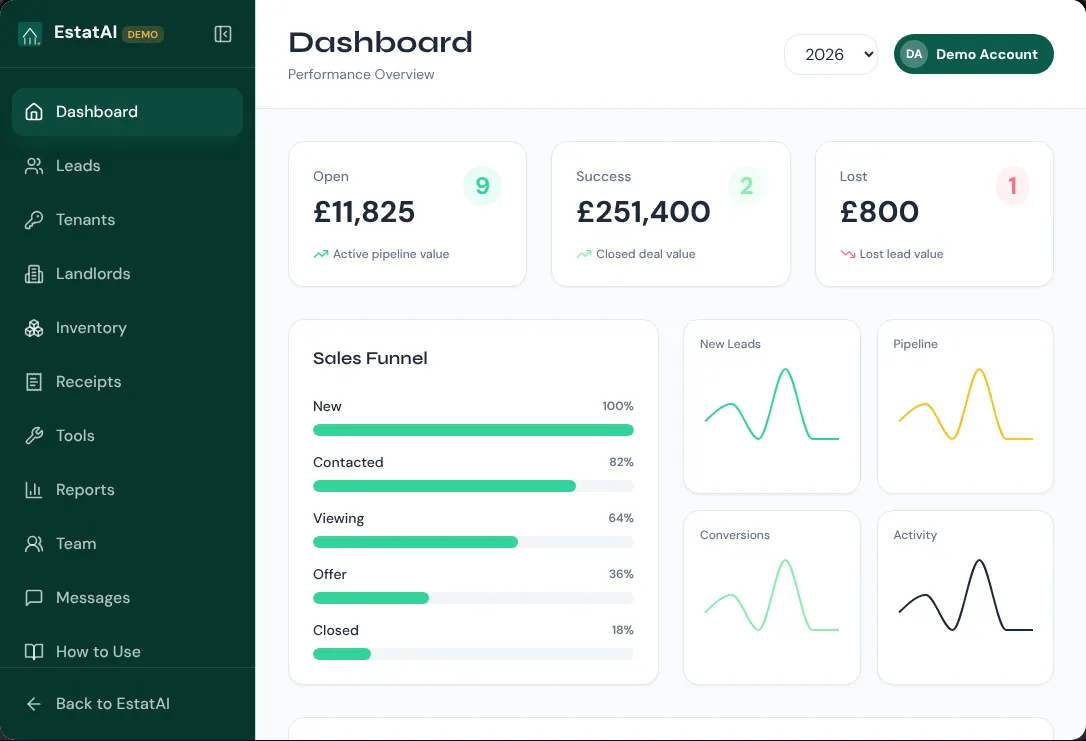 Estate Agent CRM Software for UK Sales and Letting Agents screenshot